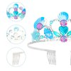 GAFATORY Blue Mermaid Tiara for Women with Comb Heart Mermaid Crown for Girl Mermaid Hair Accessories Costume Ocean Theme Birthday Party Decorations Under the Sea Cosplay Party