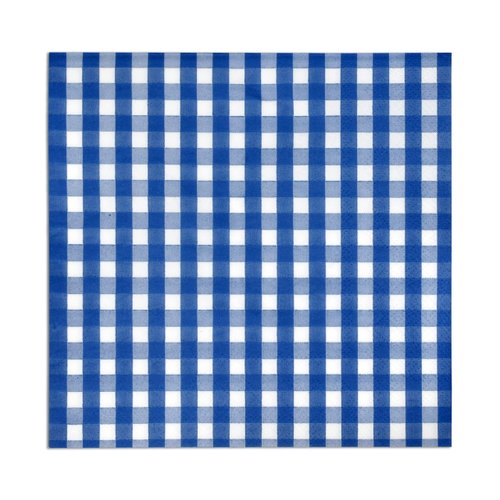 Gift Boutique 100 Dark Blue and White Gingham Cocktail Napkins Disposable Paper Navy Checkered Plaid Beverage Dessert Napkin for Summer Picnic Barbecue Wedding Baby & Bridal Shower Party Table Decor