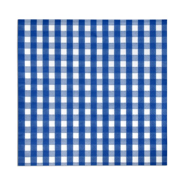 Gift Boutique 100 Dark Blue and White Gingham Cocktail Napkins Disposable Paper Navy Checkered Plaid Beverage Dessert Napkin for Summer Picnic Barbecue Wedding Baby & Bridal Shower Party Table Decor