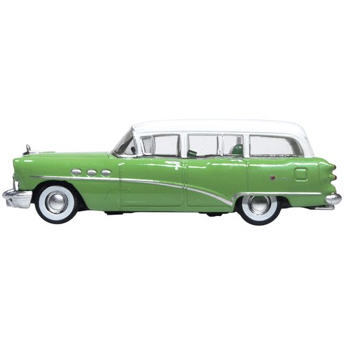 1954 Century Estate Wagon Willow Green and White 1/87 (HO) Scale Diecast Model Car by Oxford Diecast 87BCE54003