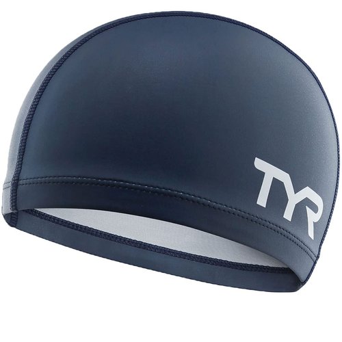 TYR Silicone Comfort Adult Swim Cap - White