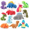Mocoosy 12 Pack Small Dinosaur Plush Toys, Mini Dinosaur Stuffed Animals Bulk for Kids Dinosaur Party Favors, Tiny Dinosaur Playset Plush Keychain Toddler Birthday Party Supplies Goodie Bag Stuffers