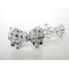 Generic Two small tiny sparkle silver bow crystal hair pin clip barrettes fine hair