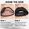AOAZXBB Black Lipstick Lip Liner Set Pearlescent Liquid Lipstick Black Lip Gloss Long Lasting Black Lip Liner for Halloween Cosplay Goth Makeup