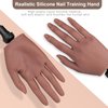 Practice Hand for Acrylic Nails，Nail Practice Hand with Stand Bracket, Flexible Bendable Silicone Nail Practice Fake Hand, Nail Training Mannequin Hand for Acrylic Nails for Beginners, Nail Tech