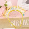 KICOSY Birthday Headbands and Sashes for Women Birthday Crown Tiara Birthday Sash for Girl Glitter Iridescent Fringe Birthday Princess Headband Happy Birthday Decorations Birthday Gifts for Girls