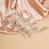 BERYUAN Wedding Ivory Crystal Rhinestone Hair Comb Pearls Crystal Rhinstone Headpiece Pearls Wedding Headband Silver Bride Hair Accessory for Brides (ivory)