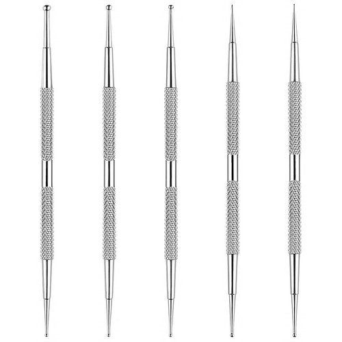 5-pcs Dual-Ended Pen Tool Double Head Nail Art Dotting Pen Stainless Steel Nail Painting Pen DIY ...