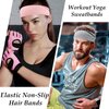FULZTEY Headbands for Women Neutral Wide Hairbands Fashion Boho Headwraps Stretchy Bandanas Cotton Turban Workout Yoga Sweat Head Bands for Women’s Hair Accessories 6Pcs (Grey White Pink)