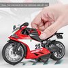 MING YING 66 Pull Back Motorcycle Model - 1:12 Scale Toy Motorcycle,Motorcycle Toy with Light and Music Gift for Children Boys and Girls (Red)