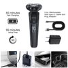 Men's Razor Electric,ROWFRO IPX7 Waterproof Wet&Dry Men's Electric Shaver,Cordless Rechargeable 3D Rotary Shaver Razor for Men with Wall Adapter 100-240V