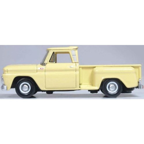 Oxford Diecast 1965 Chevy C10 Stepside Pickup Truck Yellow 1/87 (HO) Scale Diecast Model Car 87CP65007