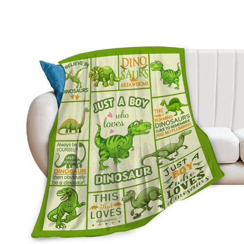 Dinosaur Blanket Cartoon Cute Dinosaurs Fleece Throw Blanket Toddler Fuzzy Plush Super Soft Cozy Warm Nursery Dinosaur Decor Stuffed Animal Blanket Gifts for Boys Girls Kids Adult Men Women 50"X40"