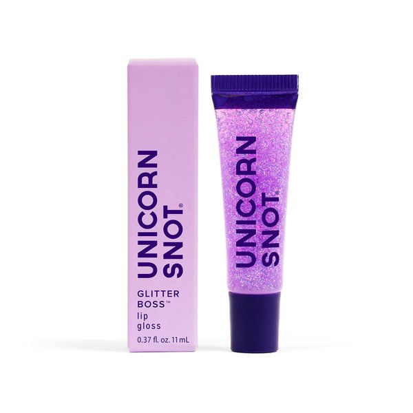UNICORN SNOT Glitter Lip Gloss - Sparkly Lip Shine - Stocking Stuffers for Women, Gifts for Teen Girls - Vegan & Cruelty-Free Non-Sticky Formula Lip Gloss Glitter Makeup - Holographic Purple (Orchid)