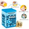 ATM Piggy Bank for Boys Girls, Vcertcpl Mini ATM Coin Bank Money Saving Box with Password, Kids Safe Money Jar for Adults with Auto Grab Bill Slot, Great Gift Toy Bank for Kids (Camouflage Light Blue)