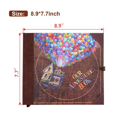 Scrapbook Photo Album, Our Adventure Book Scrapbook, 146 Pages Embossed Letter Cover Movie Up Travel Diary Journal Scrap Book，Gift for Anniversary, Wedding, Travelling, Memory Book， Valentine's Day