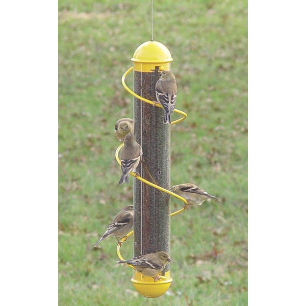Bird Quest SBF2Y 17" Spiral Thistle Bird Feeder - Yellow