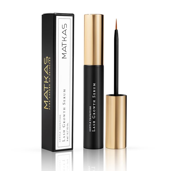 MATKAS Korean Gentle Lash Serum for Eyelash Growth - Eyelash Serum To Grow Lashes Stronger, Thicker, Healthier Eye Lash, Eyelash Growth Serum - Panthenol, Niacinamide, Amino Acids, Vitamin E, Peptides