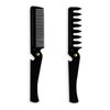 Realand 2Pcs Folding Pocket Beard Comb for Men - Fine Tooth & Wide Tooth Hair Comb with Stainless Steel Cover, Small Travel Comb for Styling Hair, Beard or Mustache