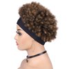 Quantum Love Short Human Hair Wigs Afro Curly Human Hair Headband Wig for Black Women Afro Puff Ombre Brown Headband Glueless Human Hair Wigs