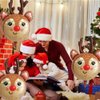 HADCKJA Reindeer Balloons Christmas Balloons Reindeer Head Foil Balloons for Christmas-Themed Party Birthday Party Supplies Decorations Party Decorations Balloons Party Sets-3pcs
