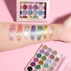 24 Colors Glitter Shimmer Eyeshadow Palette for Women, Vibrant Shades & Highly Pigmented, Shimmer Sparkle Eyeshadow Palette, Colorful Glue Gel Sombras De Ojos Professional Makeup for Eyes, Lips & Face