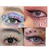 4 Sheets Face Eye Rhinestones Stickers Gems Jewels Rhinestones Self Adhesive Acrylic Pearls Hearts Star Crystal Face Stickers Makeup Tattoos Nail Stickers for Women
