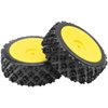ShareGoo 72mm RC 1/10 On Road Rubber Tires & Wheel Rims 12mm Hex Compatible with Tamiya TT01 Kyosho Fazer Mk2 Traxxas 4Tec 2.0 HSP HPI 1/10 RC On Road Racing & Touring Car(Yellow)