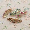 SING F LTD 4PCS French Barrettes Elegant Flower Design Metal Hair Clip Hair Decorations Clasps Headpiece Hair Pin Gift for Women Girls Bridal Bridesmaid