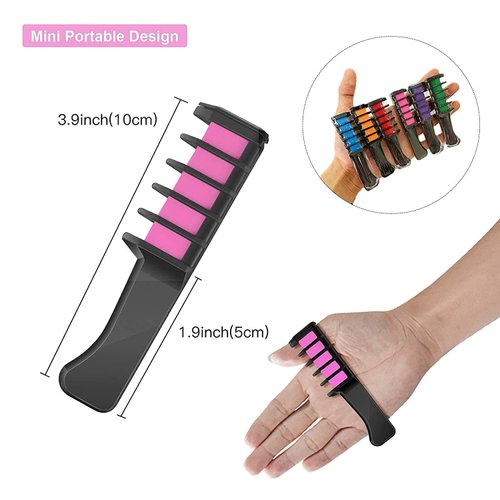 MSDADA Hair Chalk Comb Christmas Gifts Toys for Girls Kids 3 Pack - Temporary Washable Hair Color Dye Paint Teen Girl Gift Hair Stuff Accessories Makeup Kit Age 6 7 8 9 10 11 12 13 Years Old