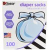Sassy Disposable Scented Diaper Sacks - 100 Count - 25 Sacks per Roll, Blue (40012)
