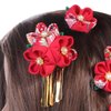 Lurrose 3pcs Japanese Kimono Flower Hair Clips Tassel Hair Hairpins Japanese Style Traditional Kimono Hair Barrettes Hair Accessories for Women (Red)