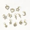 WOKOTO 26pcs Mix Design Dangle Nail Charms for Nail Art 3D Jewelry Flat Back Heart Star Cross Moon Nail Art Charms Rhinestones Nail 3D Cross Heart Star Charms for Nails Diamond Cross Nail Jewels