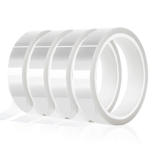 MEBMIK 4 Rolls 20mm x33m(108ft) Clear Heat Tape,Transparent High Temperature Heat Resistant Tape,Heat Transfer Tape for Heat Press and Sublimation,Heat Transfer Vinyl,No Residue