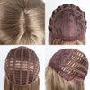SYXLCYGG Bob Wig Brown Short Wigs Flame Retardant 14" Straight Silky Fluffy Synthetic Womens Hair Wigs With Bangs Girl Cosplay Party Daily(Free Wig Cap)