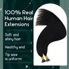 Ugeat 24inch Itip Hair Extensions For Women Black Human Hair Bundles I Tip Invisible Jet Black Pre Bonded Itip Hair Extensions 40G
