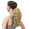 SWACC 12-Inch Short Screw Curls Claw Clip Ponytail Extensions Synthetic Clip in Drawstring Curly Ponytail Hairpiece Jaw Clip Hair Extension (Dark Honey Blonde/Bleach Blonde Mixed- 16/613)