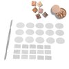 31pcs Metal Stickers for Eyeshadow Palette Set, Empty Eyeshadow Makeup Palette, Metal Stickers Colorful Empty Palette Sticker for Eyeshadow Palette Set (15Pcs Round + 15Pcs)