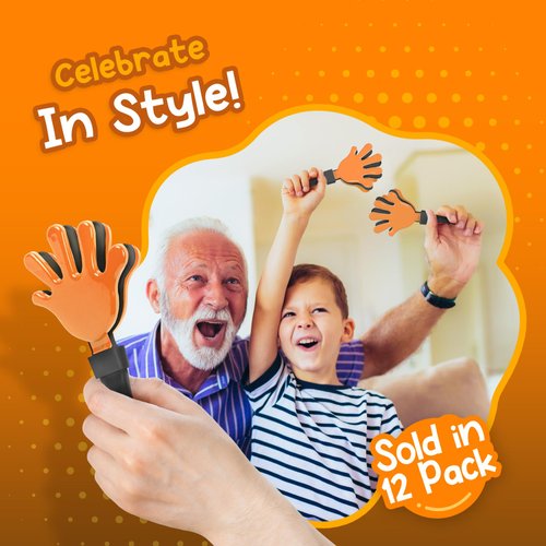 Windy City Novelties Hand Clapper Noise Makers Party Favors (Orange/Black)