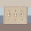 Questech Decor Triple Toggle Light Switch Cover, 3-Gang Electrical Wall Plate, Triple Switch Standard Size Receptacle Cover, Decorative Tumbled Texture, Travertine