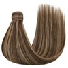 Ve Sunny Ponytail Hair Extensions Dark Brown Real Hair Ponytail Extension Highlights Pony Tails Hair Extensions Brown Human Hair Ponytail Dark Brown Highlighted Caramel Blonde 18inch 80G