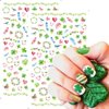 8Pcs St. Patrick's Day Nail Art Stickers,Green Shamrock 3D Self-Adhesive Nail Decals St. Patrick's Day Nail Supplies Four Leaf Clover Nail Sticker Lucky of Irish Spring Summer Design Manicure Decor