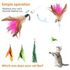 Otunrues Cat Feather Collar Toys, Interactive Cat Toys for Indoor Cats Teasing Wand Collar Funny Cat Toy with Bell and Replaceable 3 Feathers Refills Multiple Ways for Cats to Play(Blue)