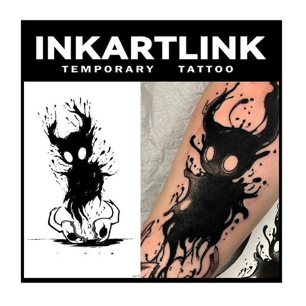 INKARTLINK Tattoo Tech, 2 Sheets Medium Semi Permanent Tattoo, Adult Art Design Temporary Tattoos, Lasts 1-2 Weeks, Waterproof, Realistic Look, No Adhesive, No Reflection (Demon Unsheathed)