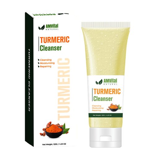 AMVital Turmeric Face Wash - Premium Turmeric Facial Cleanser for Radiant Skin - Gentle Tumeric F...