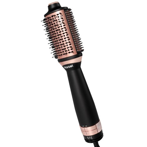 Harael Blow Dryer Brush Hair Dryer Brush in One, 4 in 1 for Drying Straightening Curling Volumizing Hair, Heated Comb+Blow Dryer Brush, Dual Mode Hot Air Brush for All Hair Types, Rose Gold