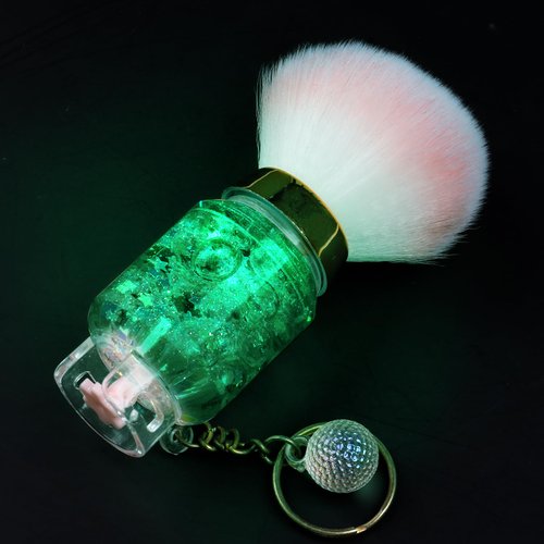 heemeei Nail Dust Brush for Acrylic Nails, Nail Art Dust Powder Remover Brush with Sequins and Liquid Dandle, Soft Kabuki Nail Art Dust Clean Pink White Hair for Makeup Manicure