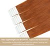 Ve Sunny Tape in Human Hair Extensions Copper Real Hair Extensions Tape ins Pu Tape on Natural Hair Extensions Copper 50g 20pcs 16inch