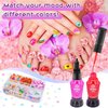 BATTOP Kids Nail Polish Set for Girls, Nail Art Kit for Girls with Nail Dryer & 2 in 1 Water Based Nail Polish & 3D Decoration & Sticker and Nail Flier - Idea Birthday Gifts for Girls 7 8 9 10 11 12