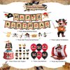 Chilfamy Pirate Party Decorations, Pirate Theme Party Supplies with Happy Birthday Banner, Pirate Garland Signs, Cake Toppers, Pirate Captain Ship Balloons Set for Adults Kids Pirate Party Favors